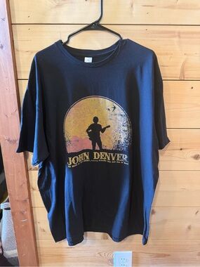 John Denver Graphic Tee - Black with Yellow Graphic